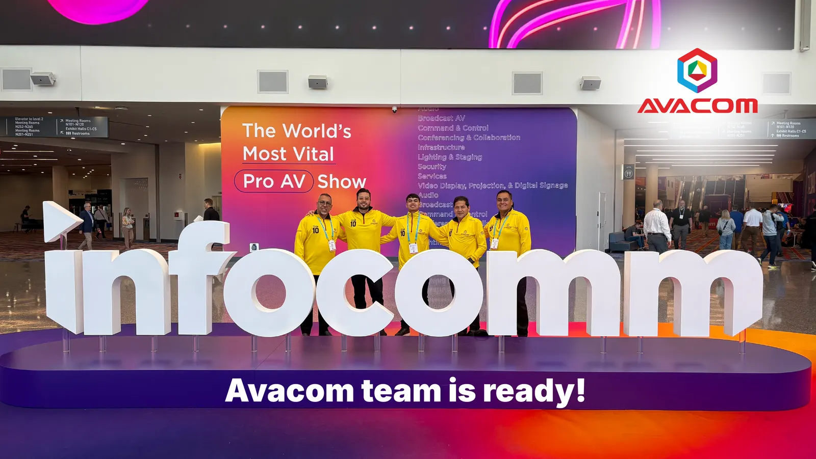 AVACOM team at their educational technology booth at InfoComm 2026, Las Vegas